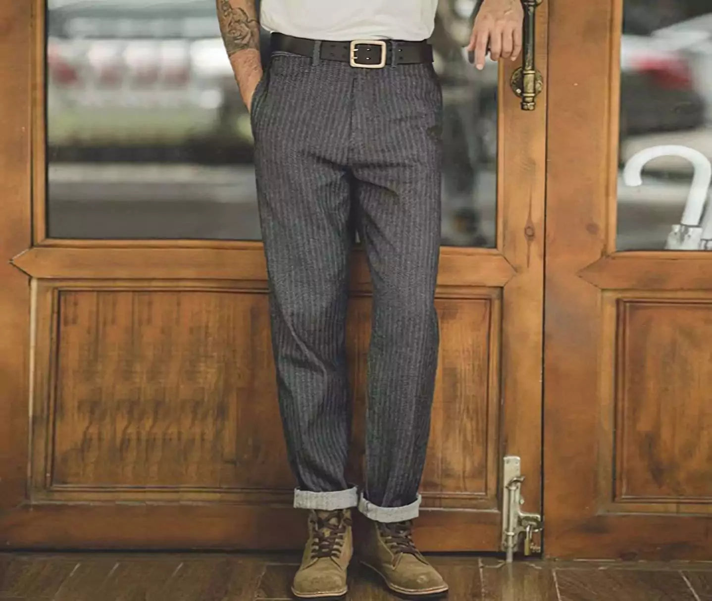 Alex Shogun Vintage Striped Jeans - Shop Striped Jeans Men: Retro Dark Grey & Grey Vintage Styles Alex Shogun Men's Clothes