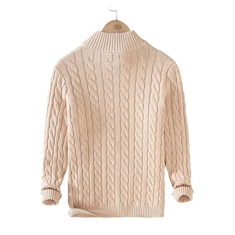 Cable Knit Quarter-Zip Sweater - Cable Knit Quarter-Zip Sweater Alex Shogun Men's Clothes