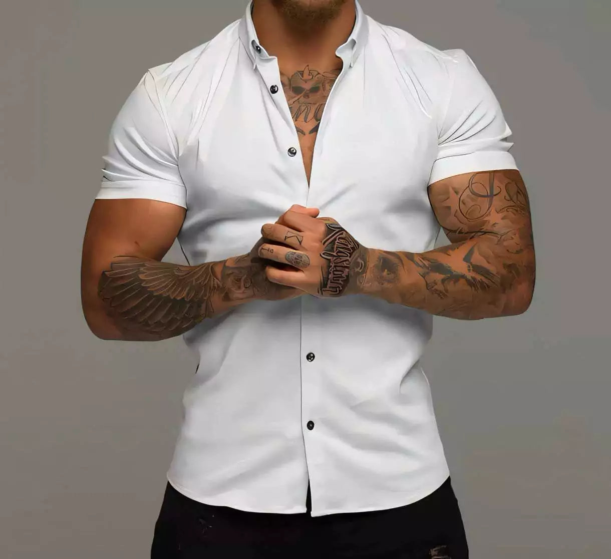 Classic Slim Short Sleeve Shirt - Shop Classic Slim Fit Short Sleeve Shirt – Men's Dress Shirt Alex Shogun Men's Clothes