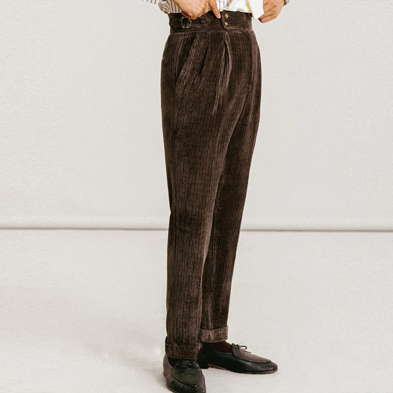 High Waist Corduroy Trousers - High Waist Corduroy Trousers Alex Shogun Men's Clothes