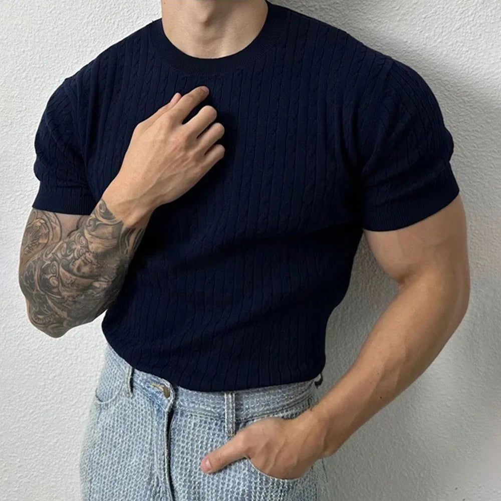 Modern Hemp Blend Short Sleeve Tee - Men's Hemp Blend Short Sleeve T Shirt | Eco-Friendly Knitted Tee Alex Shogun Men's Clothes
