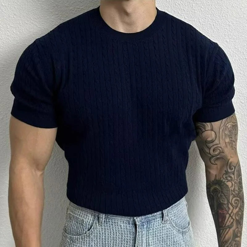 Modern Hemp Blend Short Sleeve Tee - Men's Hemp Blend Short Sleeve T Shirt | Eco-Friendly Knitted Tee Alex Shogun Men's Clothes