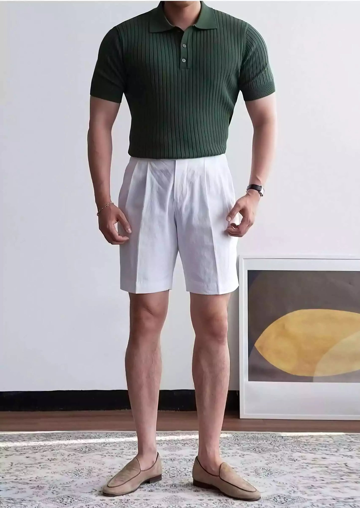 Old World Vintage Knit Polo Shirt - Shop Old World Retro Knitted Polo Shirts - Vintage Knit Polo Alex Shogun Men's Clothes