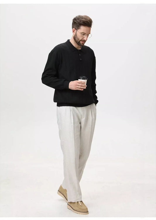 Polo Collar Sweater - Polo Collar Sweater Alex Shogun Men's Clothes