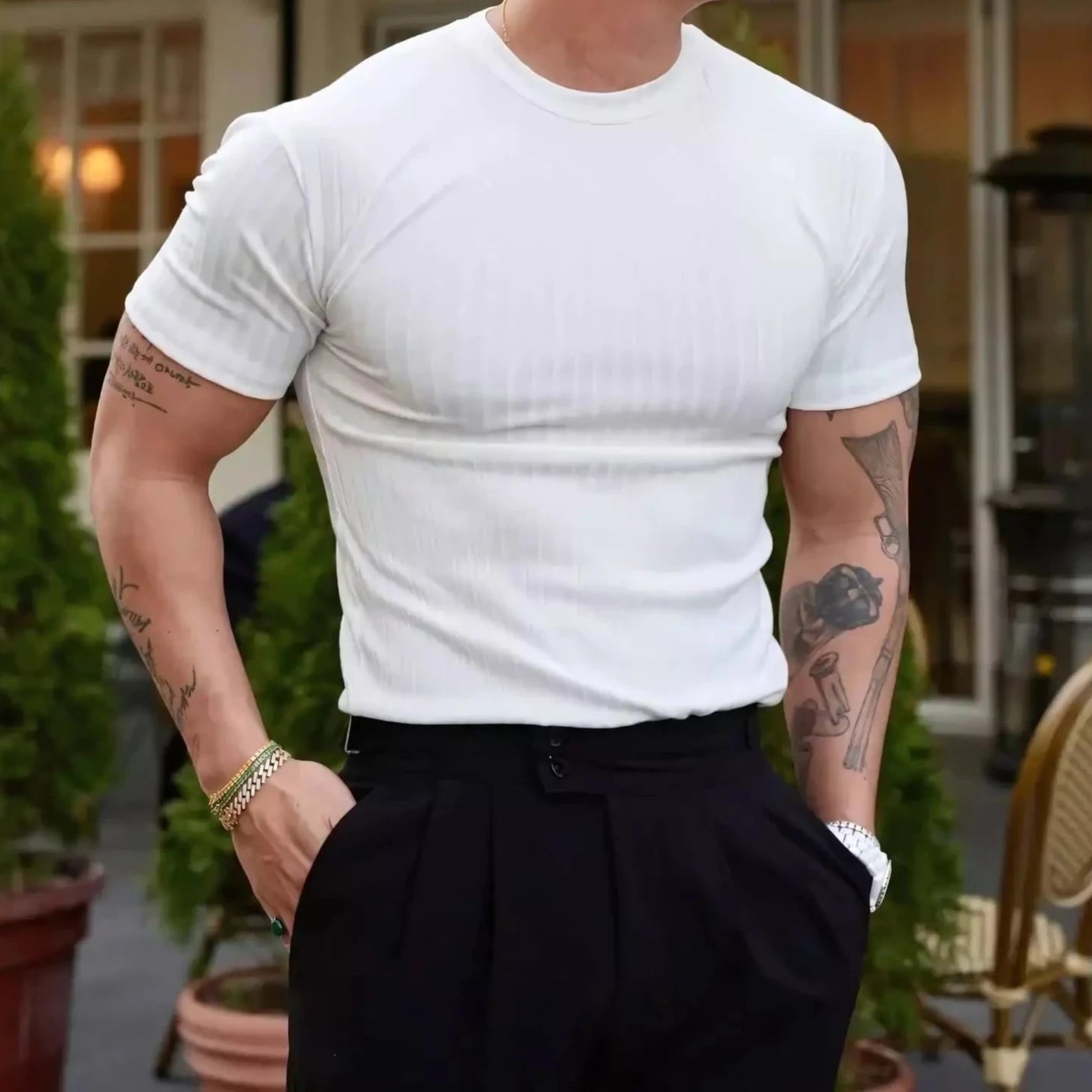 Prime Vertical Striped T-shirt - Alex Shogun Vertical Stripe T-Shirt | Relaxed Fit, Comfort Trend Look Alex Shogun Men's Clothes