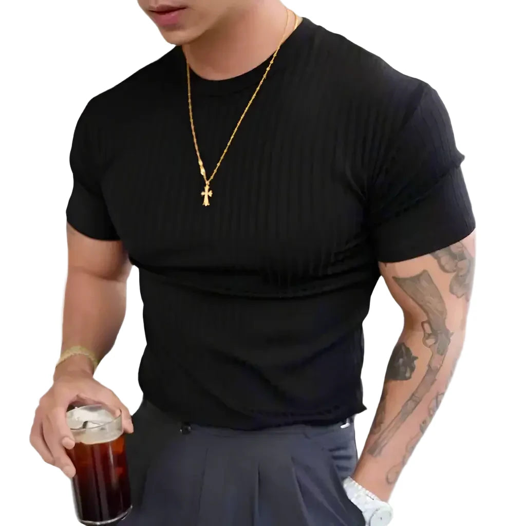 Prime Vertical Striped T-shirt - Alex Shogun Vertical Stripe T-Shirt | Relaxed Fit, Comfort Trend Look Alex Shogun Men's Clothes
