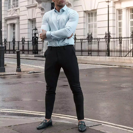 Skinny Business-Casual Pants AlexShogun - Skinny Business-Casual Pants AlexShogun Alex Shogun Men's Clothes