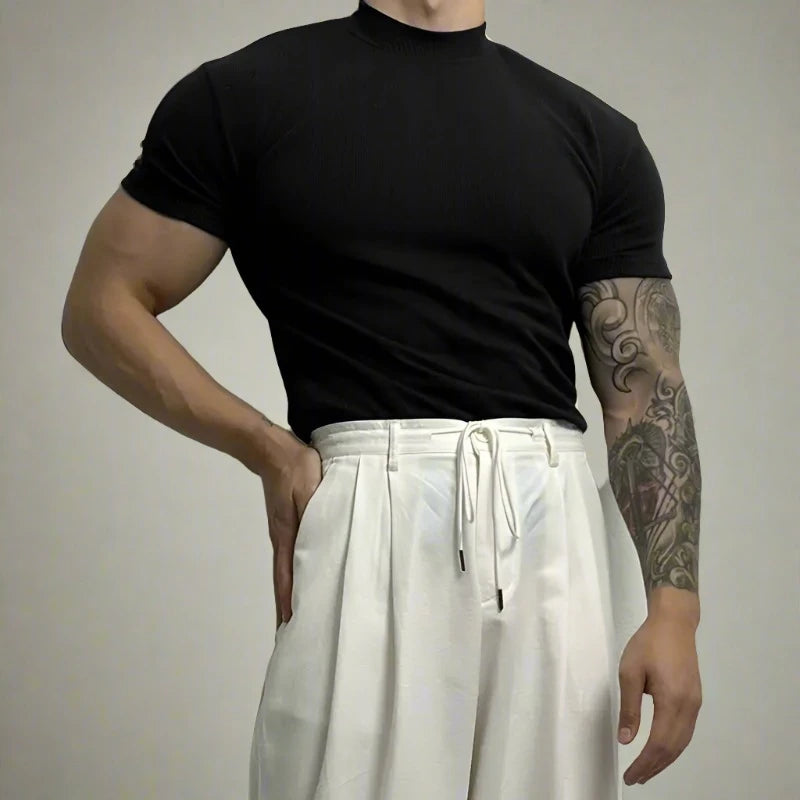 The Modern Mock Neck T-Shirt - The Modern Mock Neck T-Shirt Alex Shogun Men's Clothes
