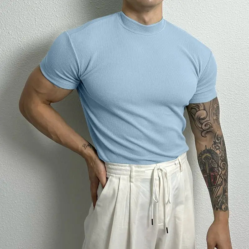 The Modern Mock Neck T-Shirt - The Modern Mock Neck T-Shirt Alex Shogun Men's Clothes