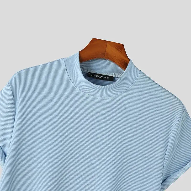 The Modern Mock Neck T-Shirt - The Modern Mock Neck T-Shirt Alex Shogun Men's Clothes