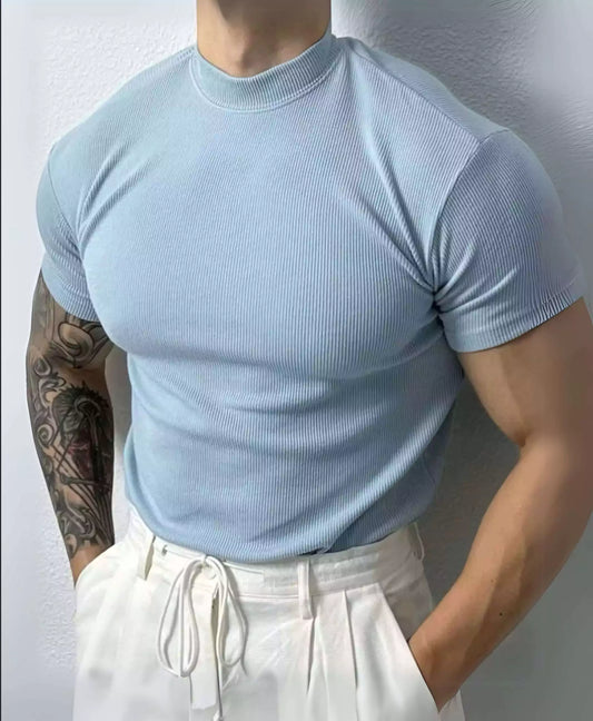 The Modern Mock Neck T-Shirt - The Modern Mock Neck T-Shirt Alex Shogun Men's Clothes