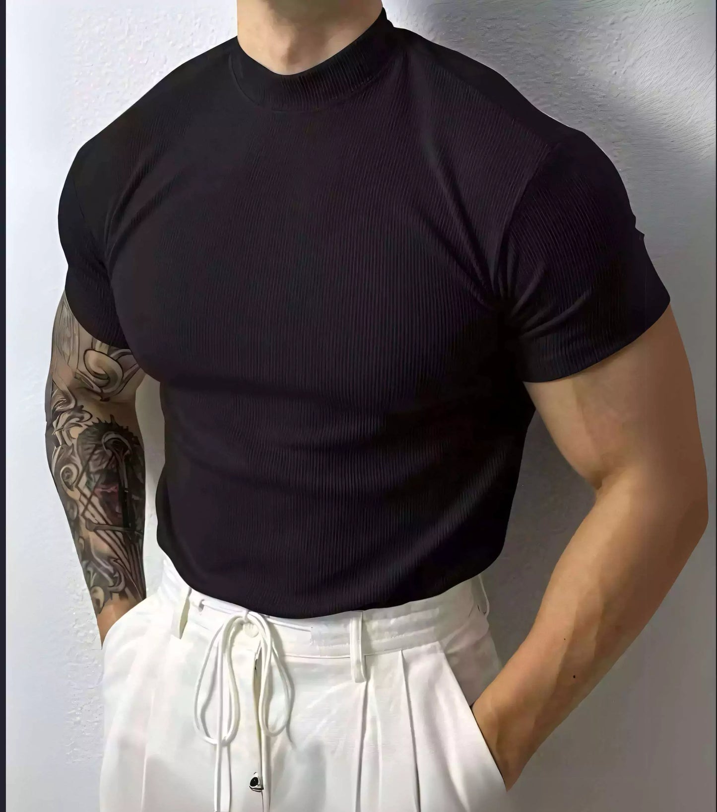 The Modern Mock Neck T-Shirt - The Modern Mock Neck T-Shirt Alex Shogun Men's Clothes