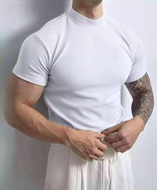 The Modern Mock Neck T-Shirt - The Modern Mock Neck T-Shirt Alex Shogun Men's Clothes