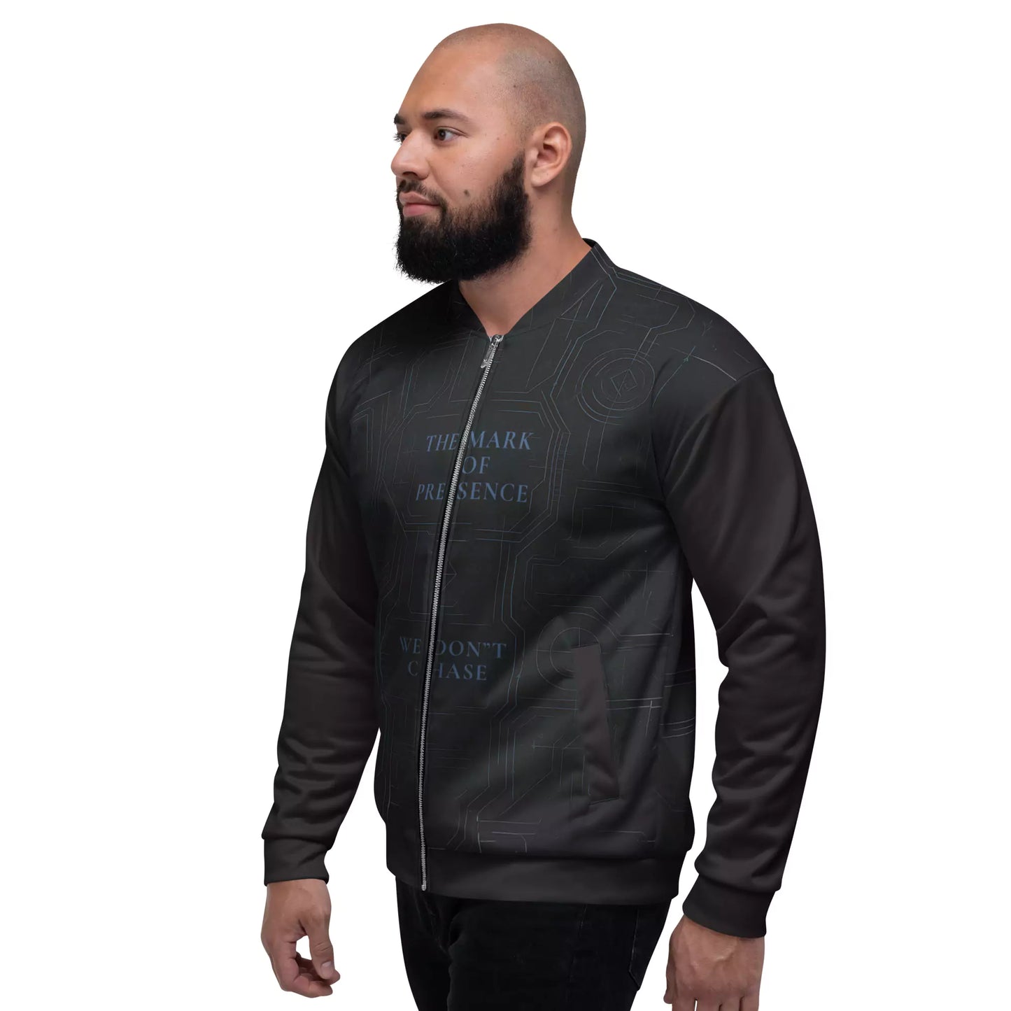 The Mark of Presence Bomber Jacket - The Mark of Presence Black Bomber Jacket for Men | Best Bomber Jackets Alex Shogun Men's Clothes