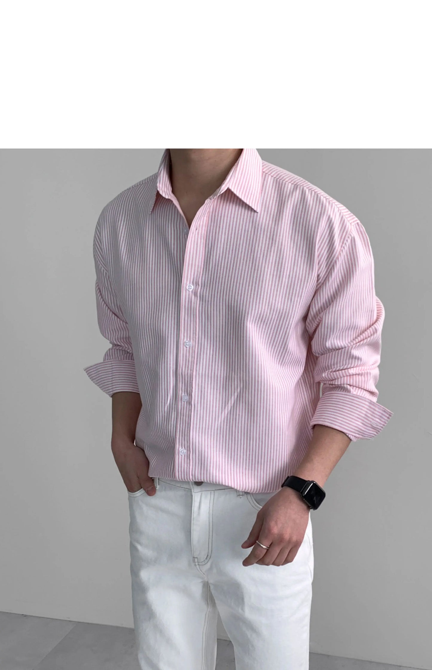 The Osaka Chill Striped Shirt - Oversized Striped Shirt – Blue & White Button Down Alex Shogun Men's Clothes