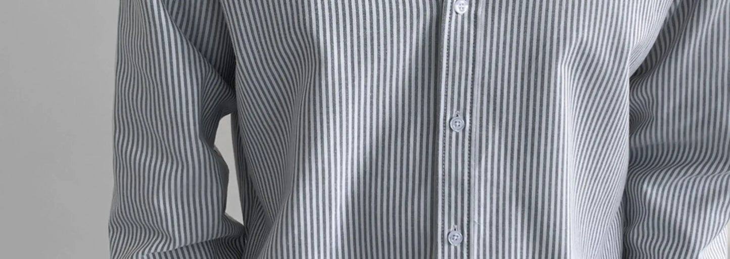 The Osaka Chill Striped Shirt - Oversized Striped Shirt – Blue & White Button Down Alex Shogun Men's Clothes