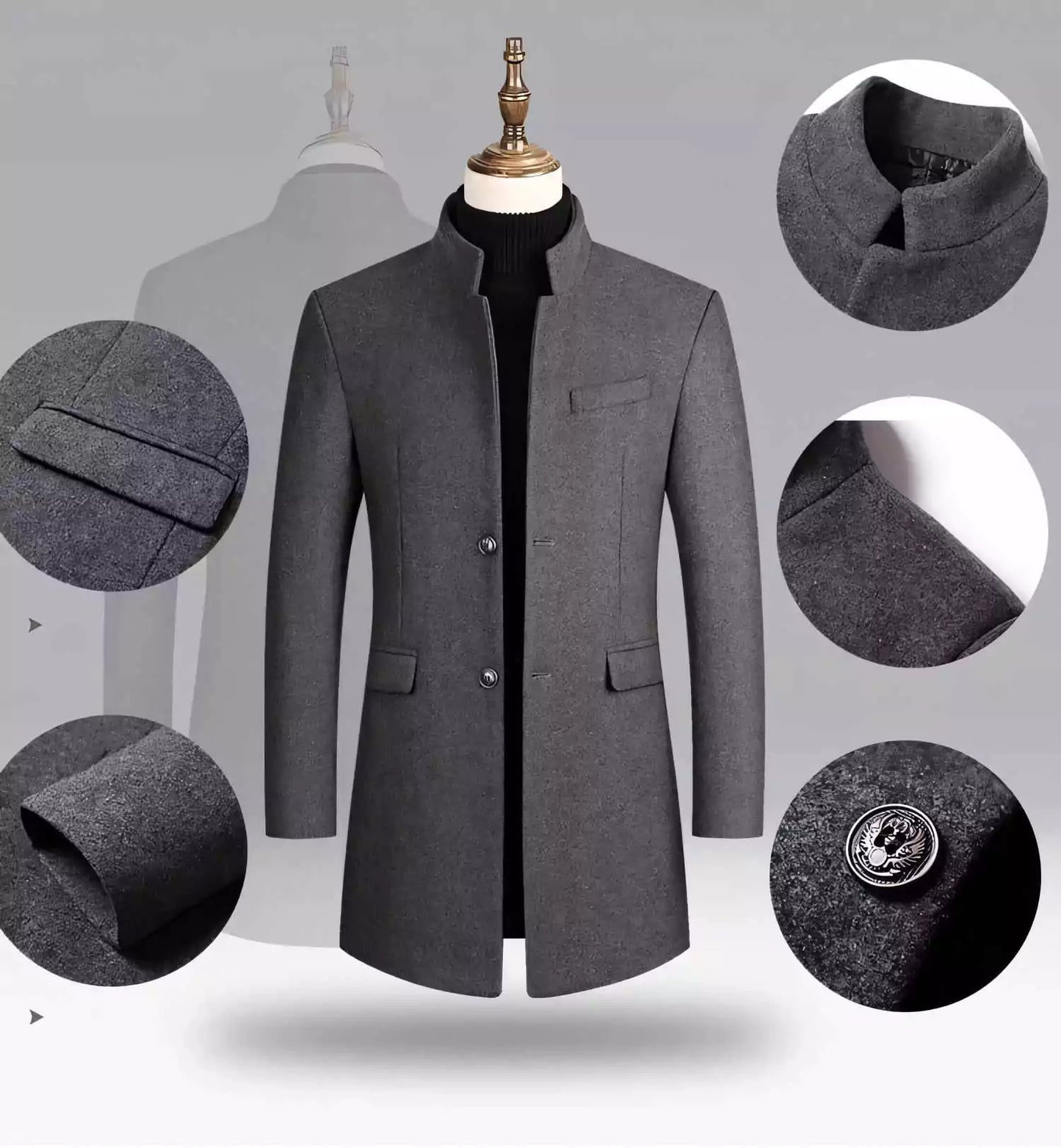 Wool Trench Coat Alex Shogun - Wool Trench Coat Alex Shogun Alex Shogun Men's Clothes