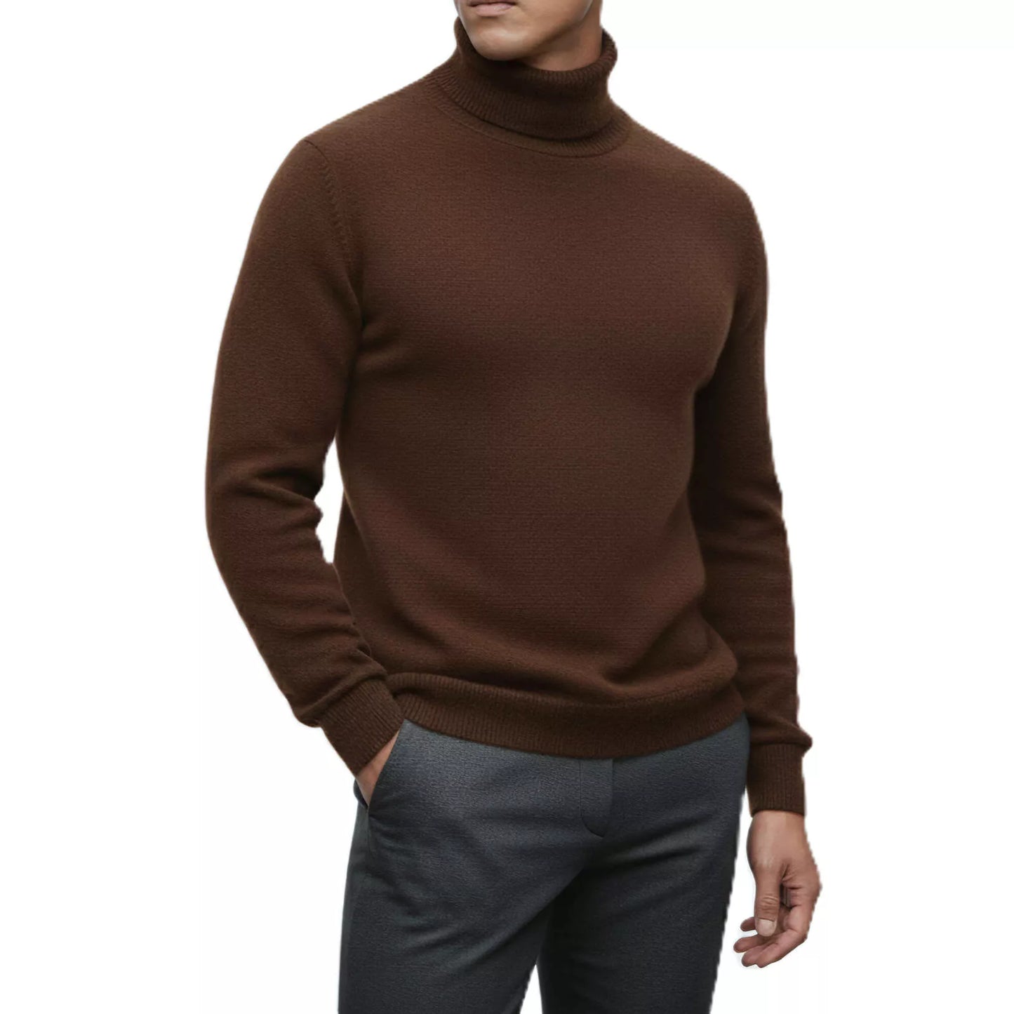 Mink Wool Turtleneck Sweater - Mink Wool Turtleneck Sweater Alex Shogun Men's Clothes