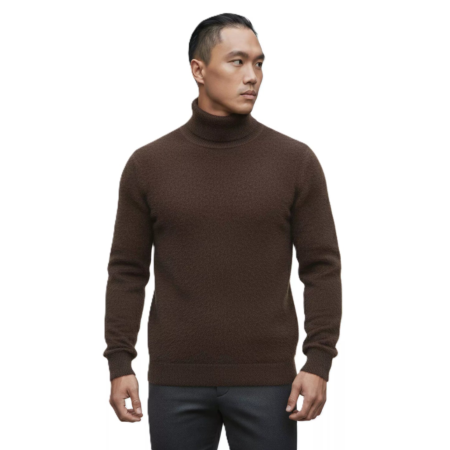 Mink Wool Turtleneck Sweater - Mink Wool Turtleneck Sweater Alex Shogun Men's Clothes