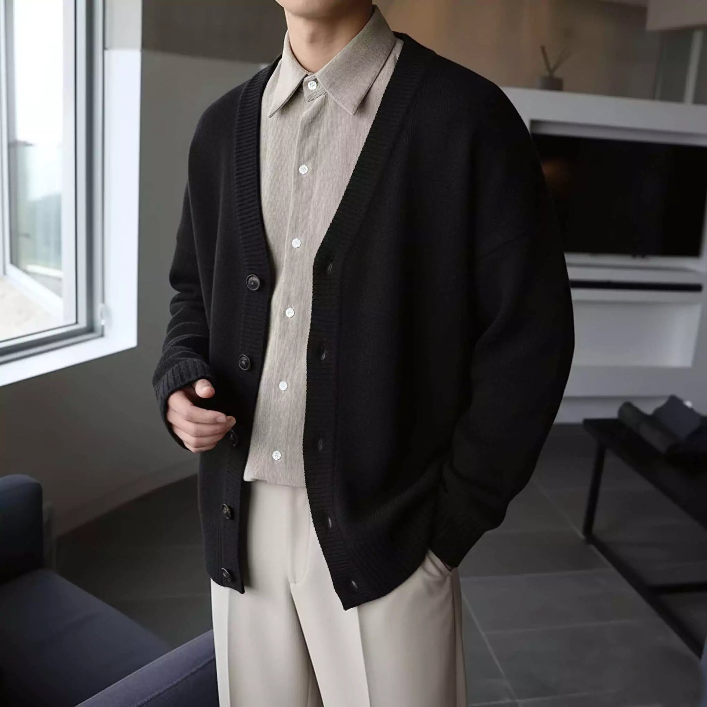 Classic Knitted Cardigan - Classic Knitted Cardigan Alex Shogun Men's Clothes