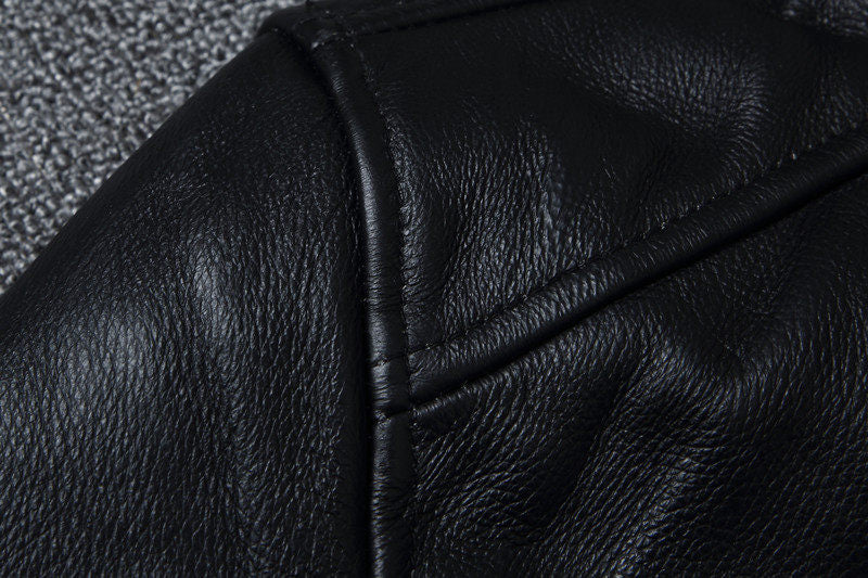The Enforcer Leather Jacket — Cowhide Moto Jacket - Alex Shogun Men's Clothes