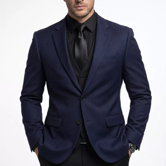 The Obsidian Smart-Knit Blazer - Men's Knit Blazer | Dark Slim Fit Hybrid Jacket | Alex Shogun Alex Shogun Men's Clothes