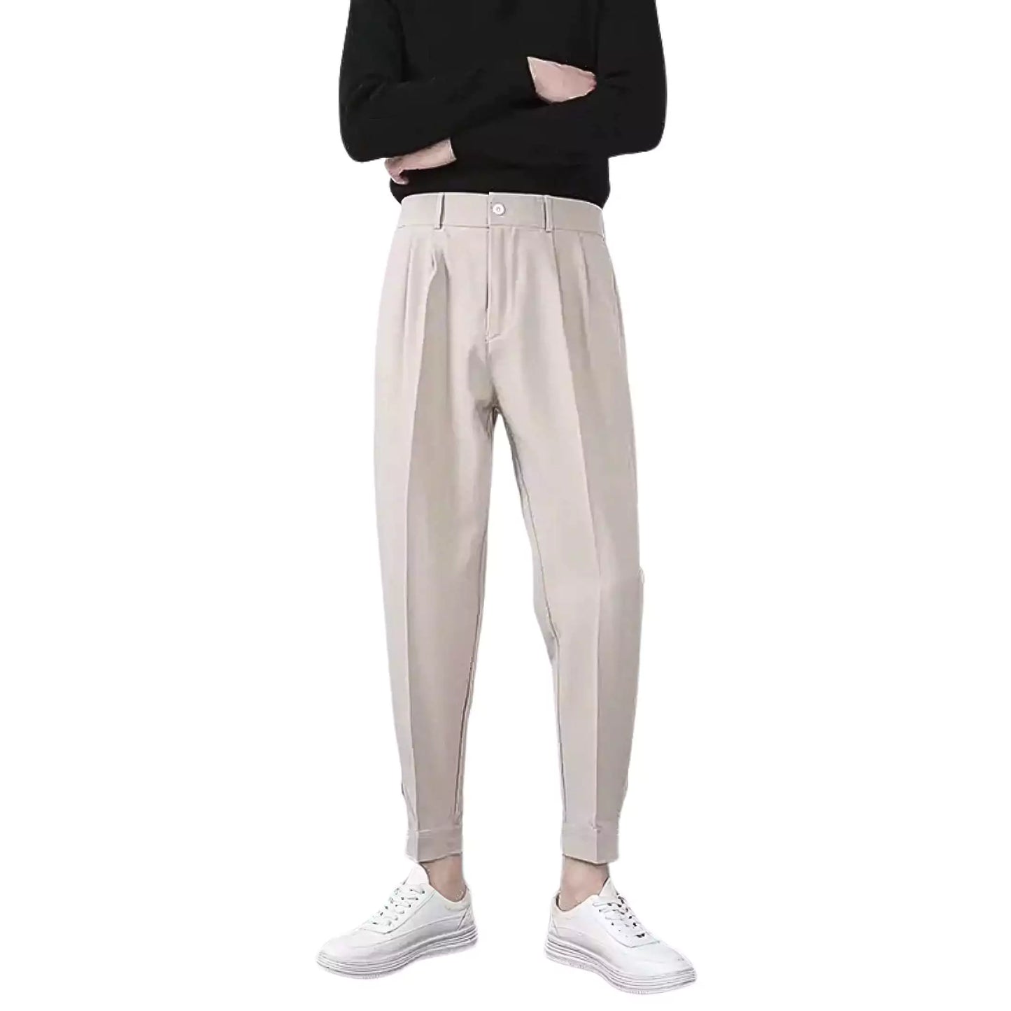 Seoul Tapered Pleat Pants - Best Seoul Tapered Pleat Pants - Korean Style Slim Fit Trousers Alex Shogun Men's Clothes