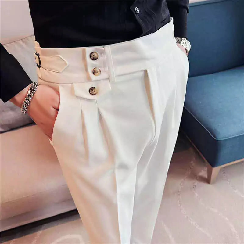 The Wellington Tailored Trouser - Elevate Your Style with Men's High Waist Suit Trousers | All-Season Alex Shogun Men's Clothes