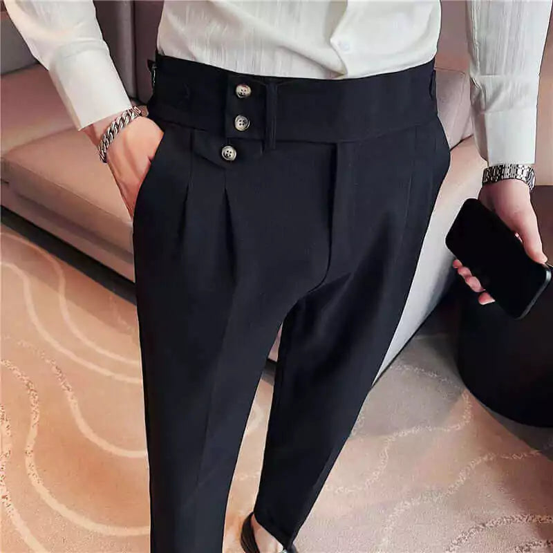 The Wellington Tailored Trouser - Elevate Your Style with Men's High Waist Suit Trousers | All-Season Alex Shogun Men's Clothes
