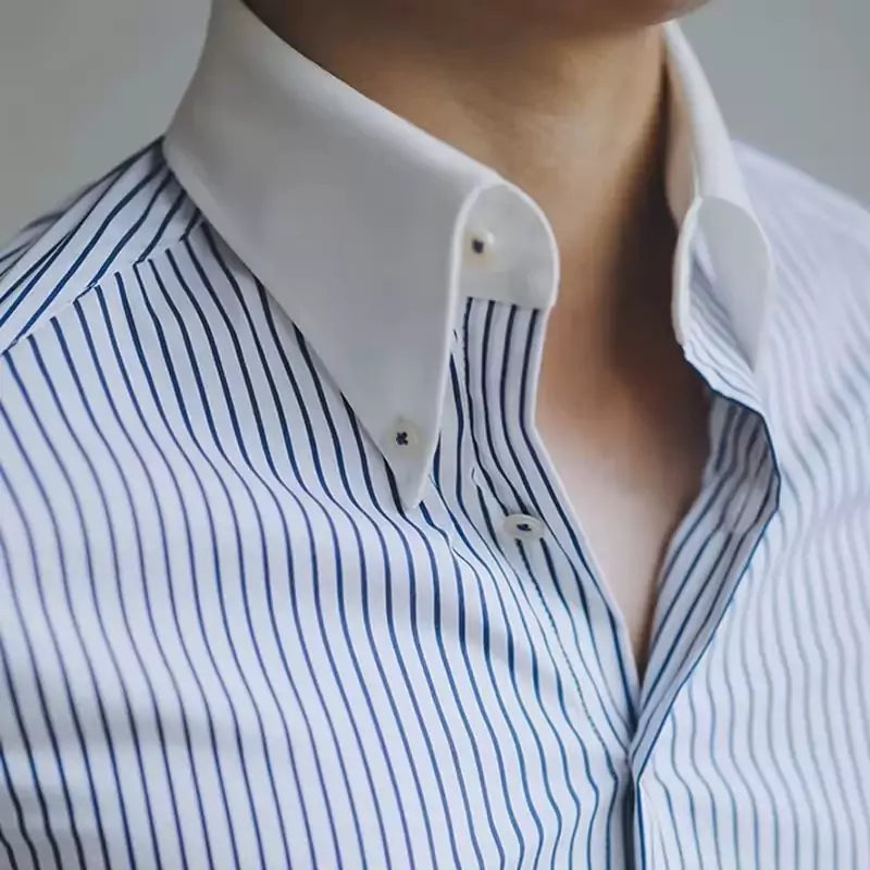 -The Bentley Stripe Shirt - The Bentley Stripe Shirt | High-Quality British Dress Shirt Alex Shogun Men's Clothes
