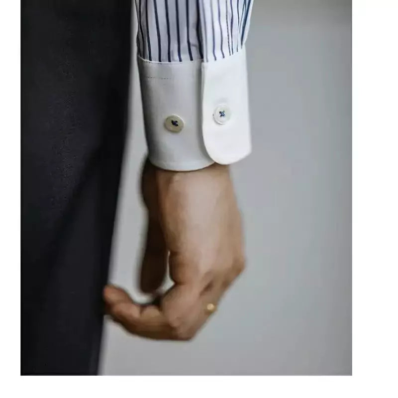 -The Bentley Stripe Shirt - The Bentley Stripe Shirt | High-Quality British Dress Shirt Alex Shogun Men's Clothes