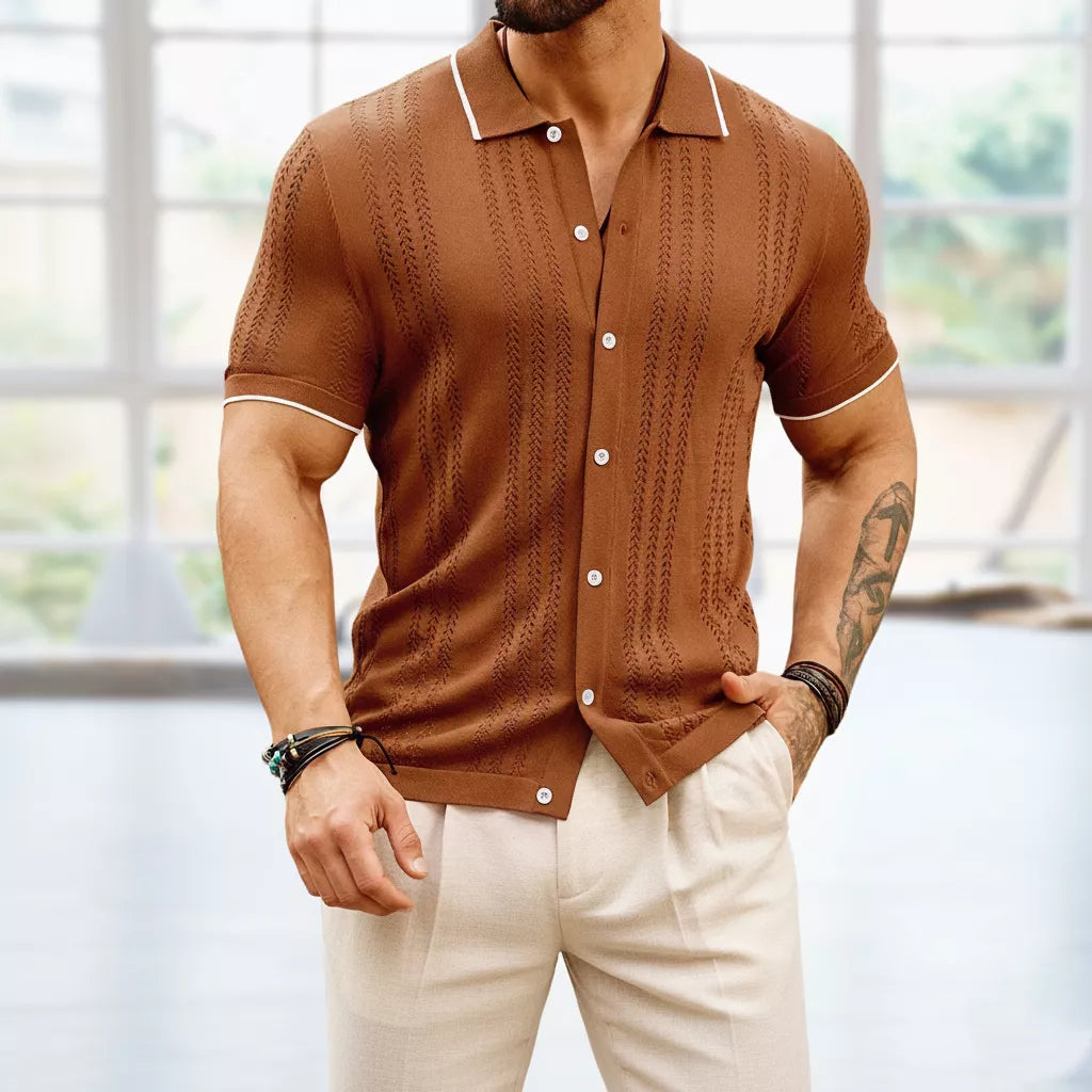 The Gatsby Cuban Collar Shirt - The Gatsby Cuban Collar Shirt Alex Shogun Men's Clothes