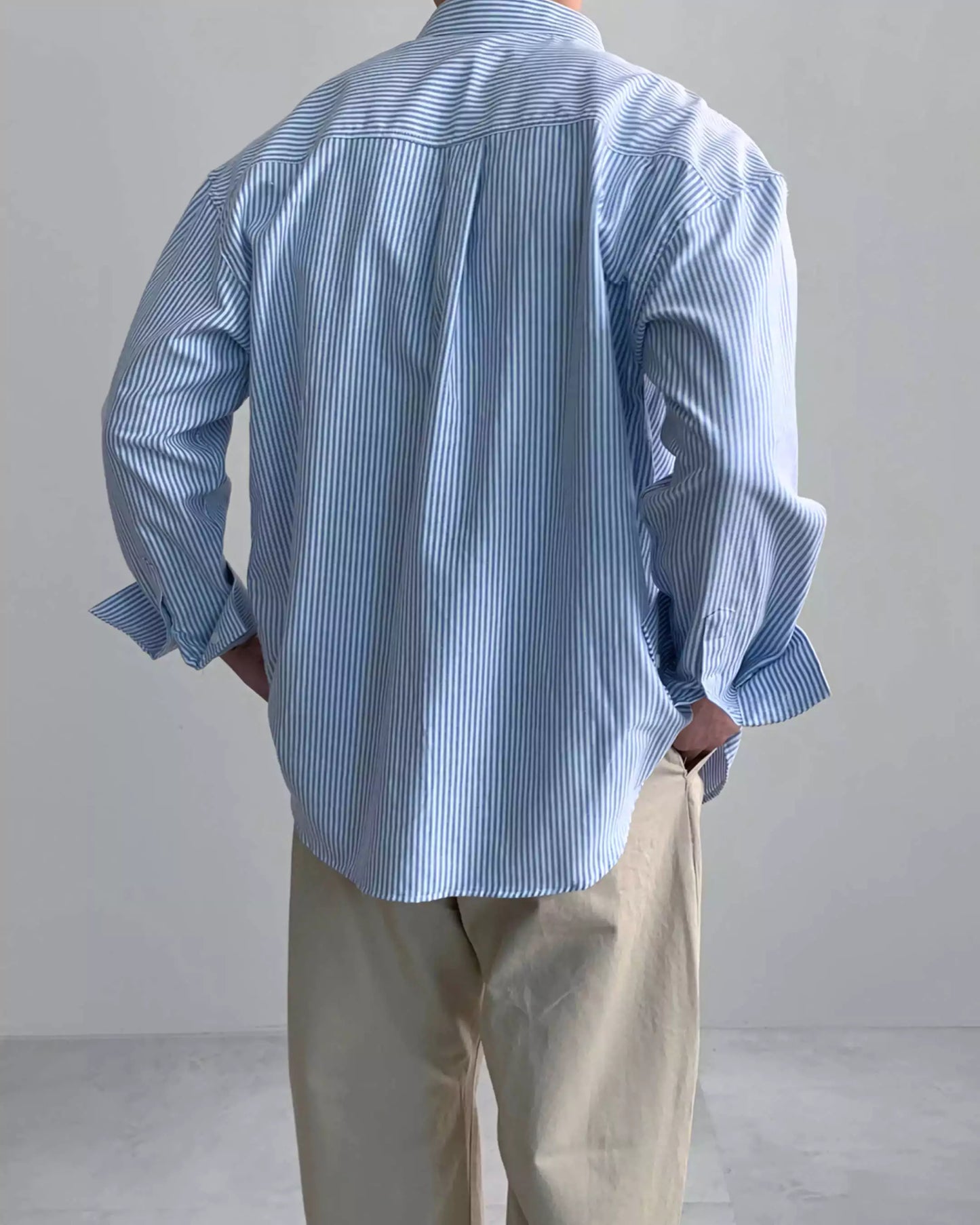The Osaka Chill Striped Shirt - Oversized Striped Shirt – Blue & White Button Down Alex Shogun Men's Clothes