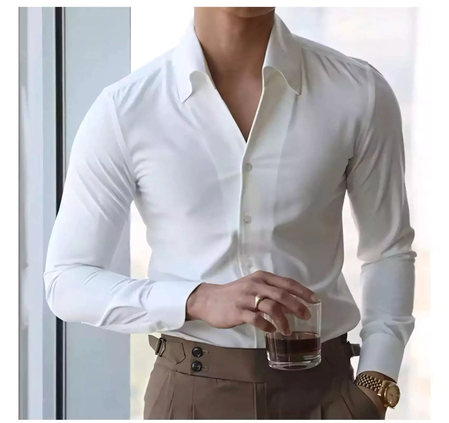 The Sartorial Italian Collar Shirt - Italian Collar Shirt: Slim Fit, Wrinkle-Free, Luxury Menswear Alex Shogun Men's Clothes