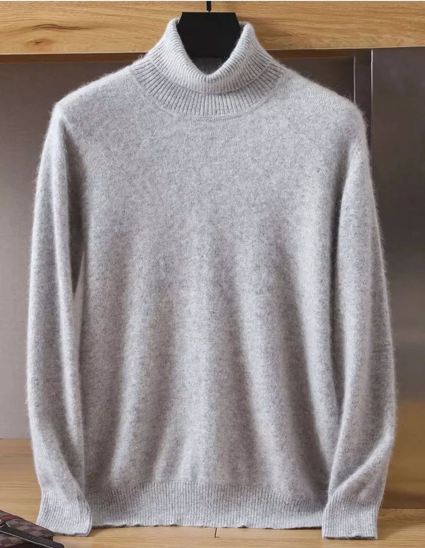 Mink Wool Turtleneck Sweater - Mink Wool Turtleneck Sweater Alex Shogun Men's Clothes