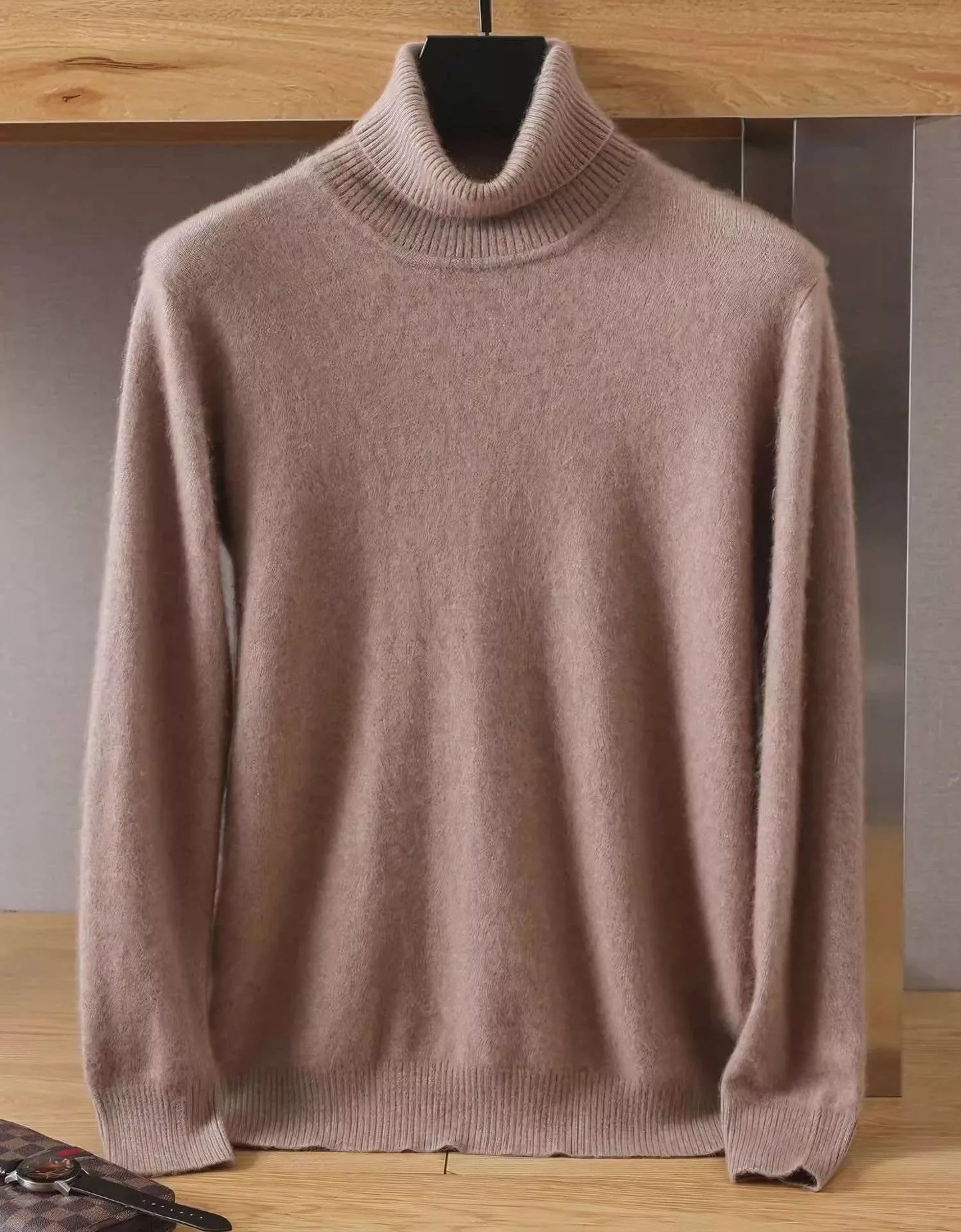 Mink Wool Turtleneck Sweater - Mink Wool Turtleneck Sweater Alex Shogun Men's Clothes