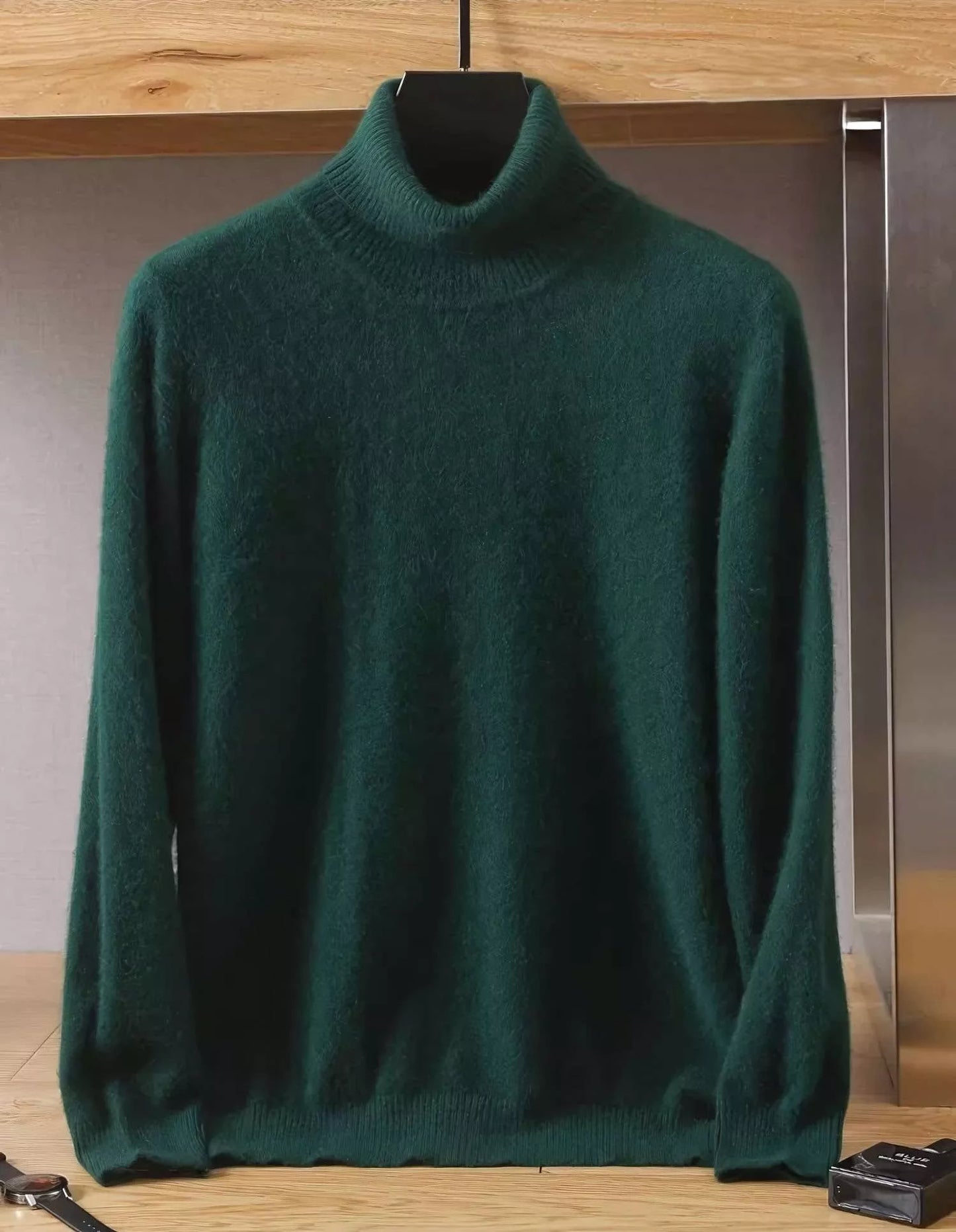 Mink Wool Turtleneck Sweater - Mink Wool Turtleneck Sweater Alex Shogun Men's Clothes