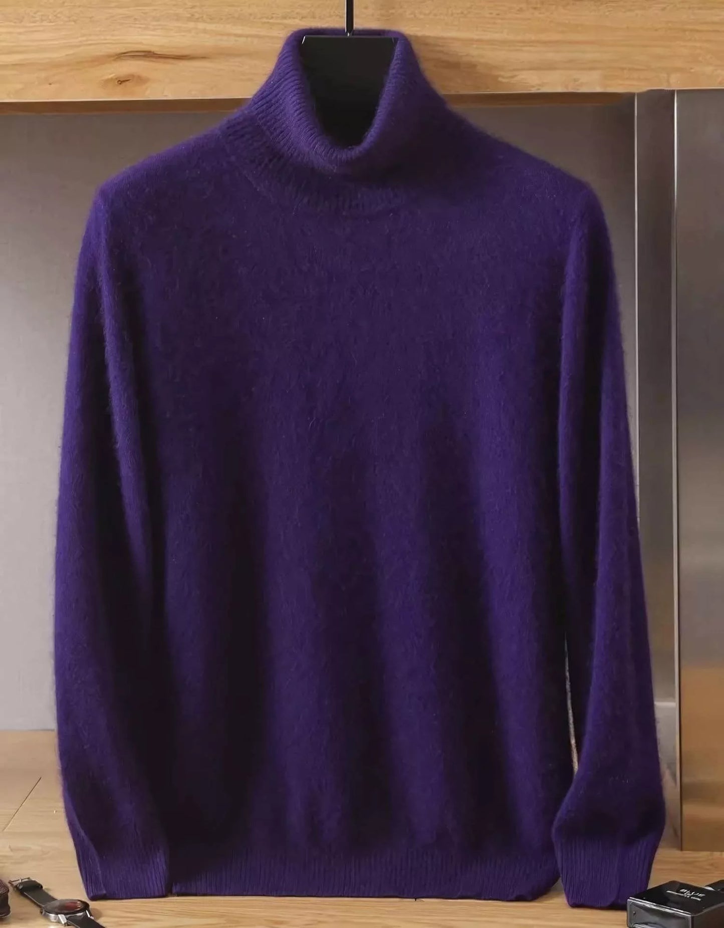 Mink Wool Turtleneck Sweater - Mink Wool Turtleneck Sweater Alex Shogun Men's Clothes