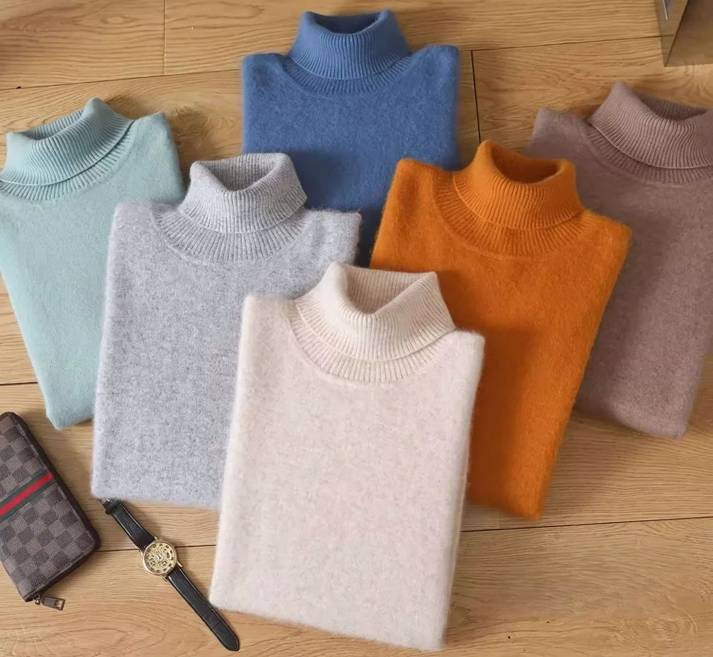 Mink Wool Turtleneck Sweater - Mink Wool Turtleneck Sweater Alex Shogun Men's Clothes