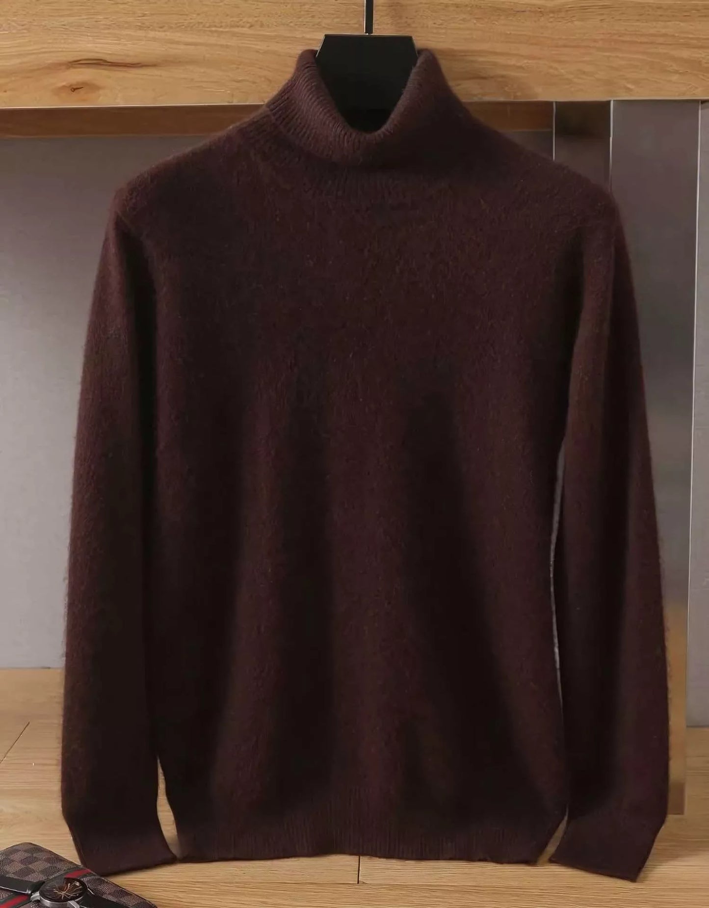 Mink Wool Turtleneck Sweater - Mink Wool Turtleneck Sweater Alex Shogun Men's Clothes