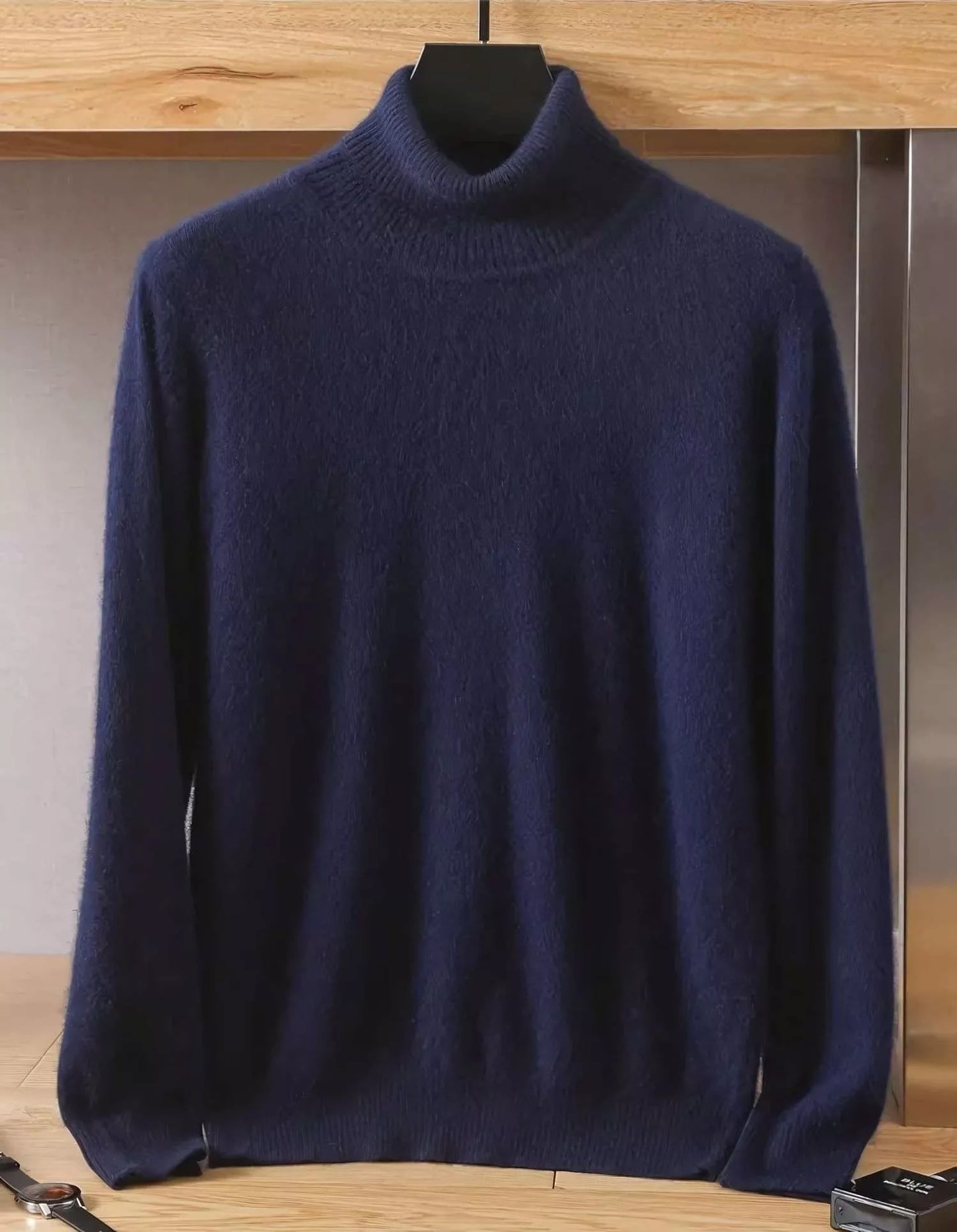 Mink Wool Turtleneck Sweater - Mink Wool Turtleneck Sweater Alex Shogun Men's Clothes