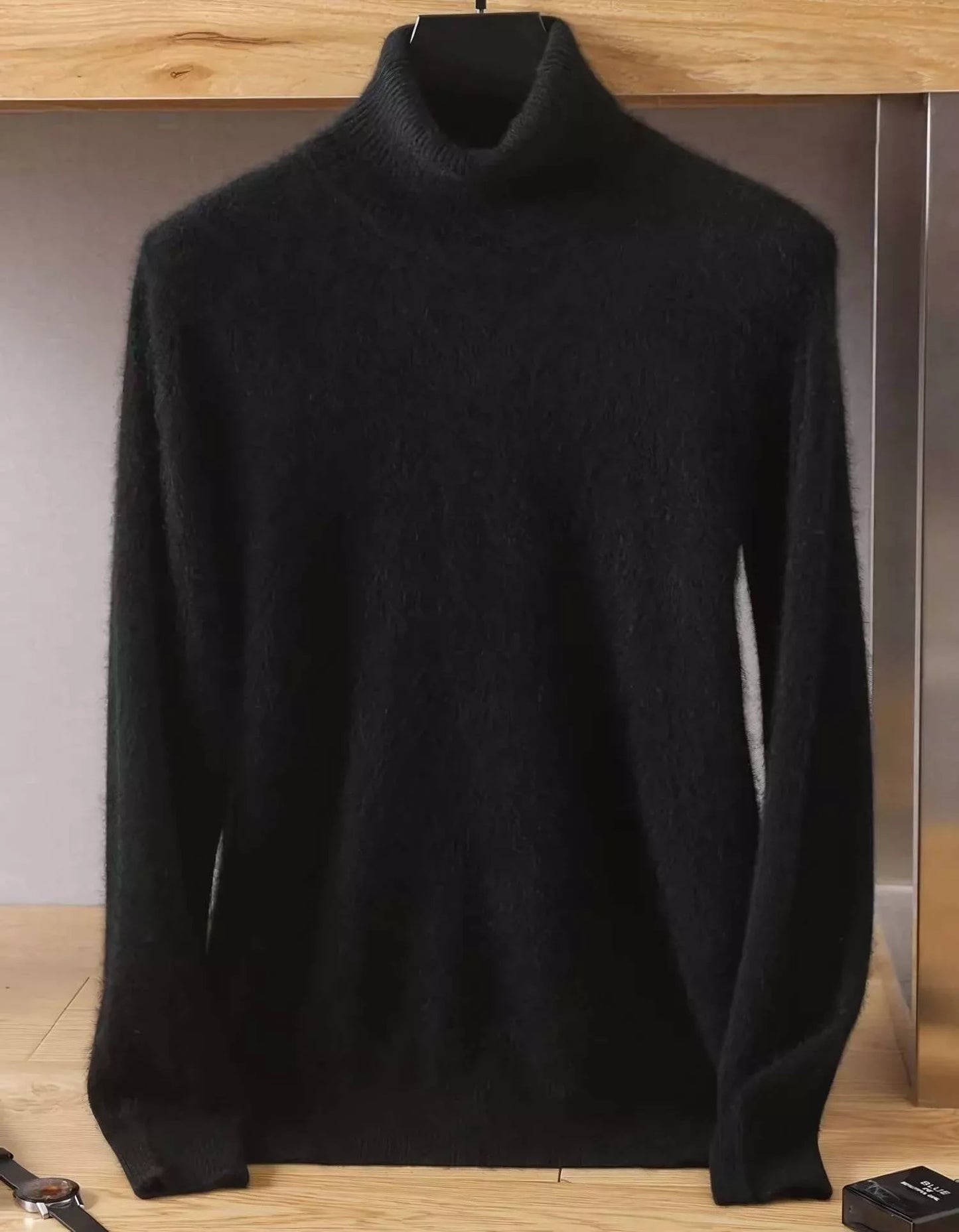 Mink Wool Turtleneck Sweater - Mink Wool Turtleneck Sweater Alex Shogun Men's Clothes