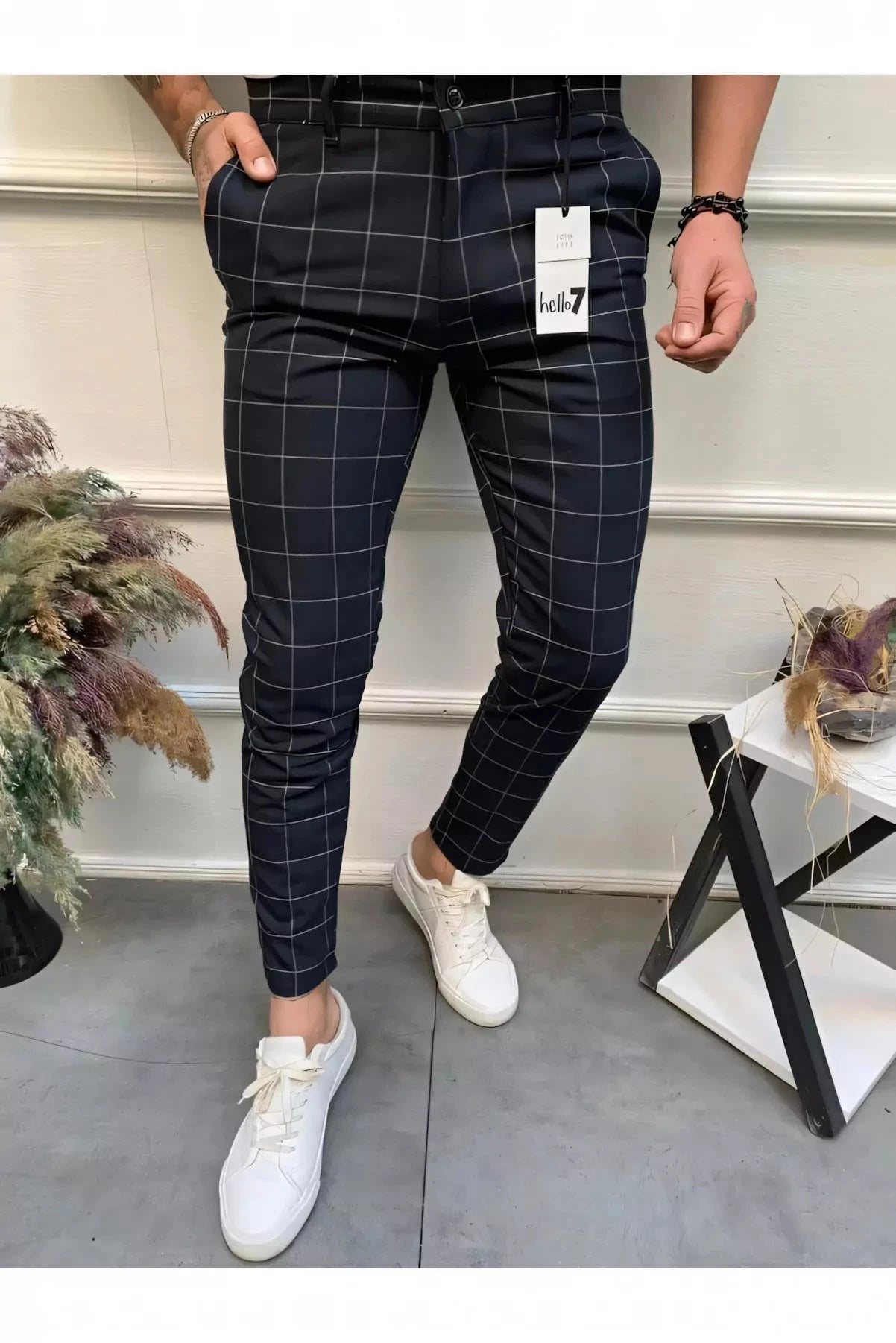 Slim Fit Modern Trouser -  #  pants Modern Slim Fit Plaid Dress Pants for Men | Checkered Trousers 