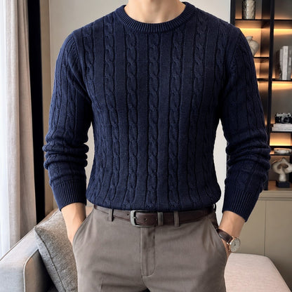 Cable Knit Crew-Neck Sweater