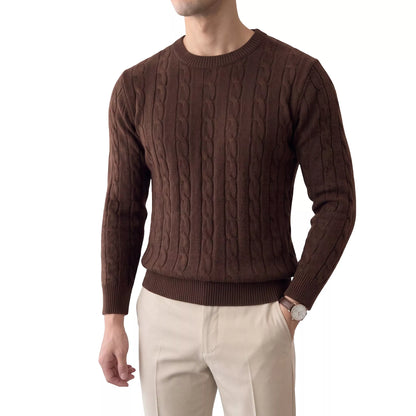 Cable Knit Crew-Neck Sweater