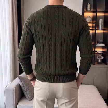 Cable Knit Crew-Neck Sweater