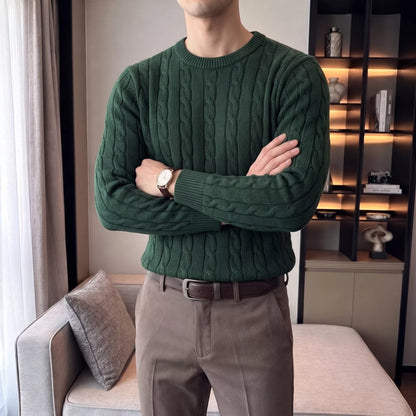 Cable Knit Crew-Neck Sweater