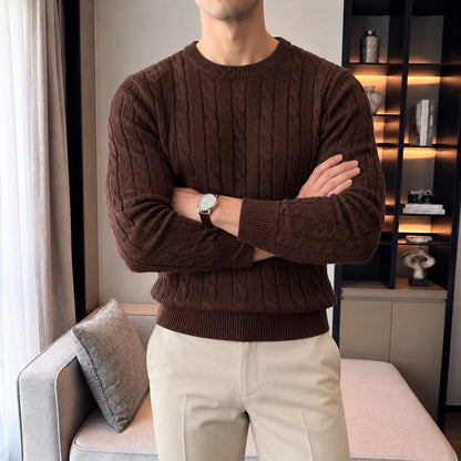Cable Knit Crew-Neck Sweater