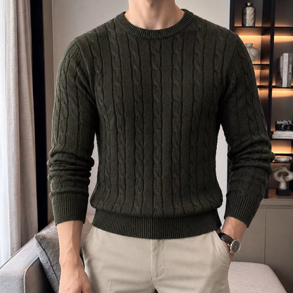 Cable Knit Crew-Neck Sweater