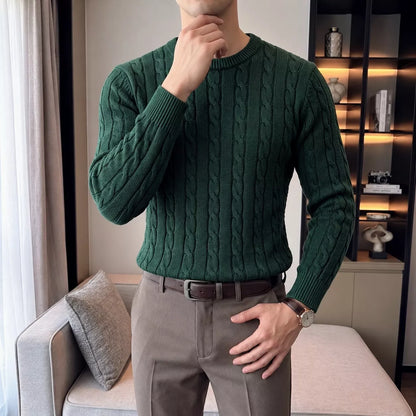 Cable Knit Crew-Neck Sweater